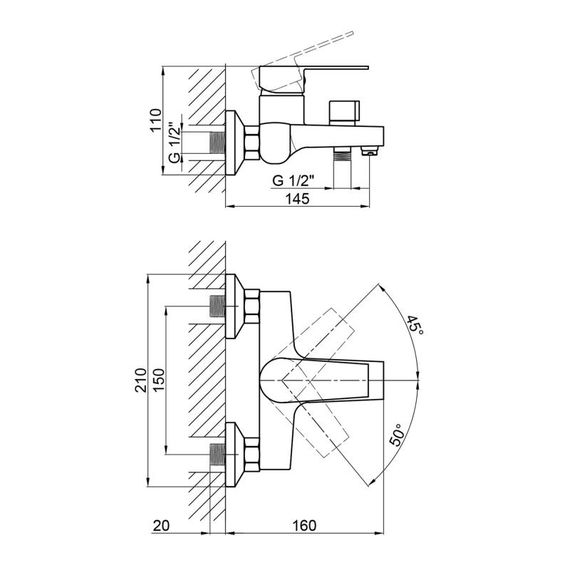 Змішувач для ванни Brinex 35B 006N | Зображення 1