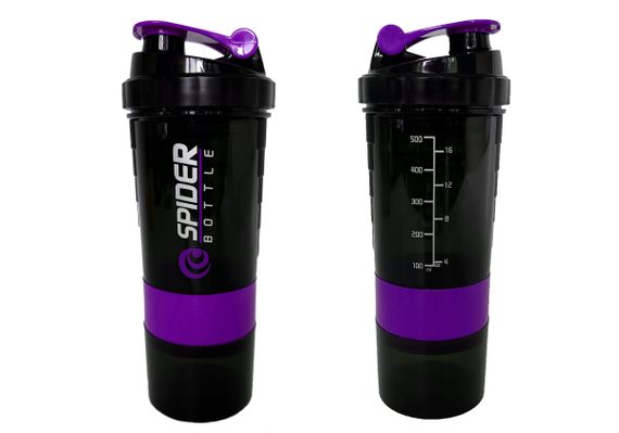 Шейкер спортивний EasyFit Spider 0,5л Чорно-фіолетовий (EF-7200-V) | Зображення 1