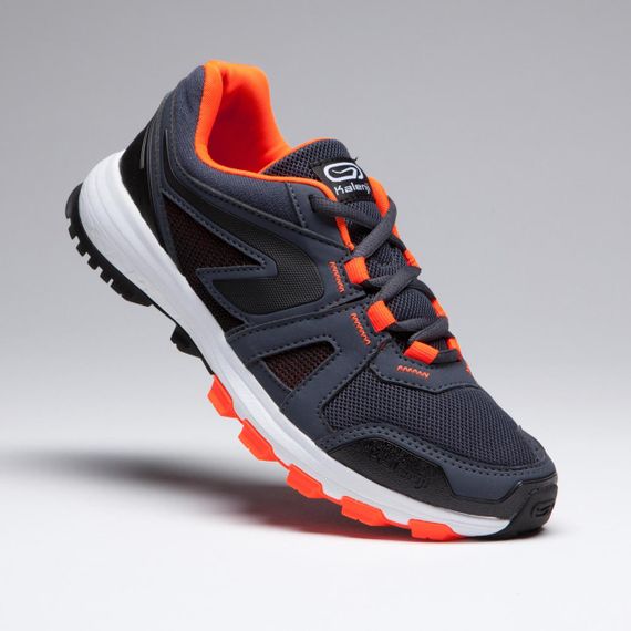 Кросівки Kiprun Grip дитячі для бігу та легкої атлетики – Сірі/Чорні/Помаранчеві - EU37 UA37 | Зображення 1