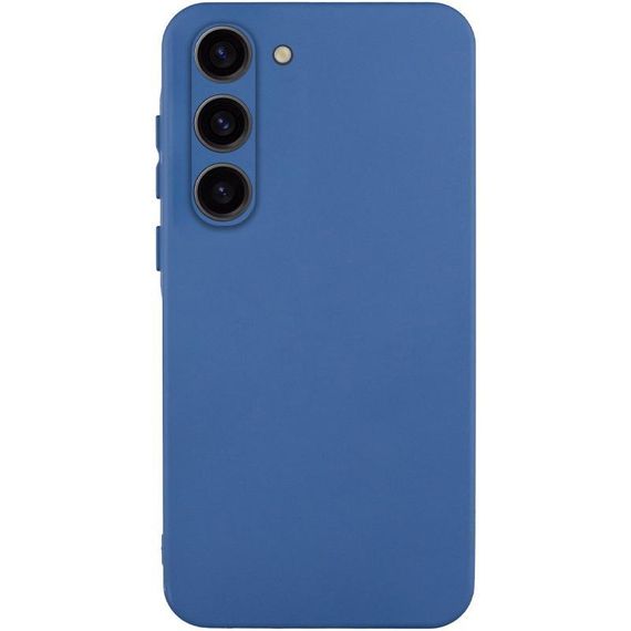 Чехол TPU GETMAN Liquid Silk Full Camera для Samsung Galaxy S23 Синий / Navy Blue