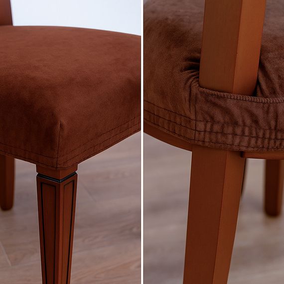 Чохли на сидіння стільця велюрові 2 шт коричневий Love You | Зображення 1