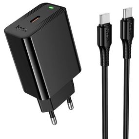 МЗП Hoco CS93A Leader PD20W (1USB-C) + кабель Type-C to Type-C Black