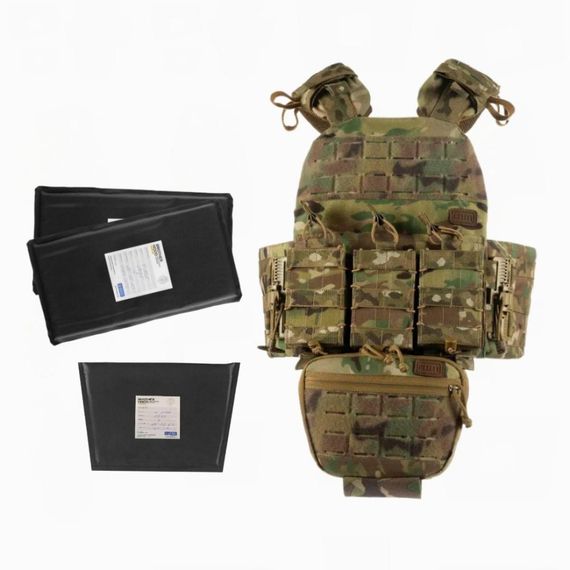 Плитоноска М7 Lite +4 підсумка та балістичні пакети 2 класу мультикам