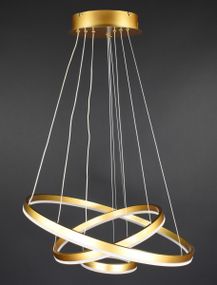 Люстра світлодіодна підвісна LED світильник для квартири на стелю лед 27776 Золото 25-180х60х60 см.