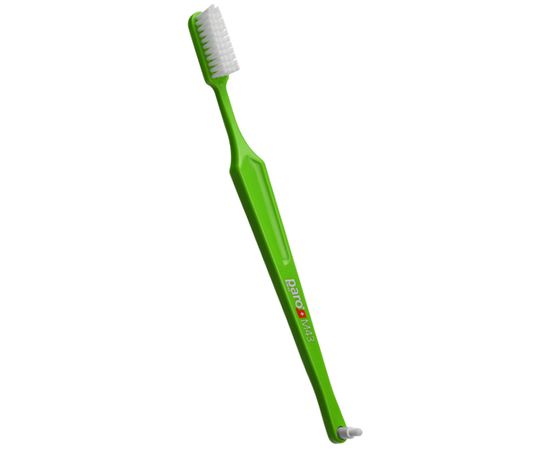 Зубна щітка середньої жорсткості paro® toothbrush M43 з монопучковою насадкою, салатова