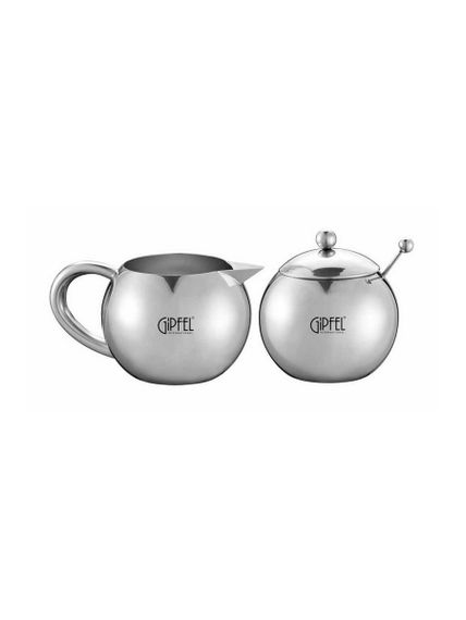 Набір цукорниця та молочник Gipfel Oreole GP-9832 3 предмети сріблястий
