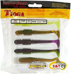 Силікон Tioga Lucky John Pro Series 4,5in / 114мм / 5шт /колір MIX1 (140185-MIX1)