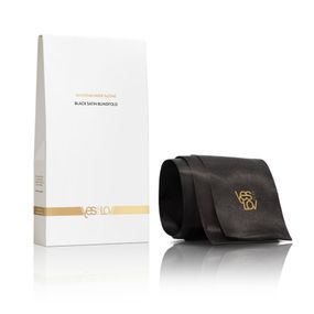 Сатинова пов'язка на очі YESforLOV BLACK SATIN BLINDFOLD (м'яте паковання!!!), Чорний
