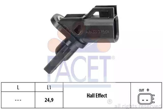 Датчик ABS Ford MONDEO III 1.8 16V-3.0 V6 24V 00-09 передній Л/Пр, FACET (210001) | Зображення 3