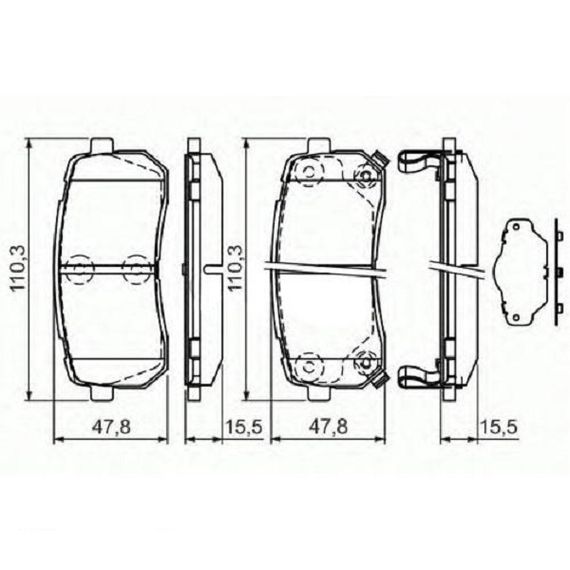 Тормозные колодки Bosch дисковые задние TOYOTA Prius/Corolla/Yaris "R "07>> 0986494328 | Зображення 1