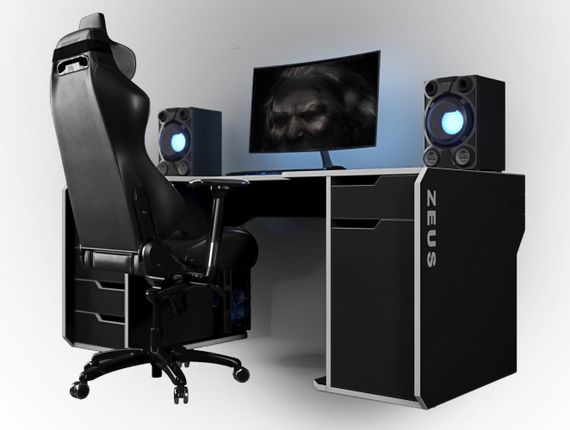 Стол геймерский эргономичный ZEUS Viking-2S черныйбелый | Зображення 8