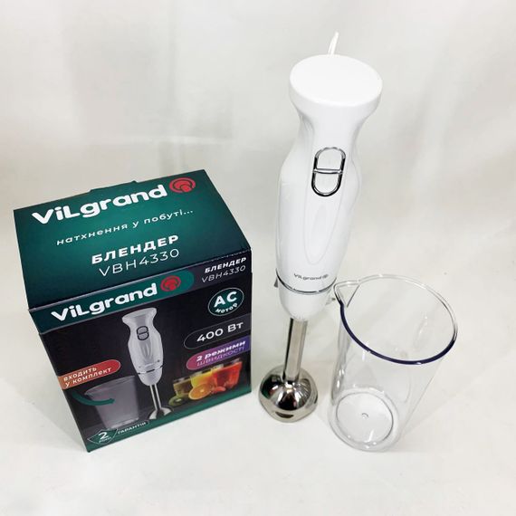 Хороший електричний блендер ViLgrand VBH4330 400 Вт, Блендер для кухні з мірним стаканом TV-96 | Зображення 9