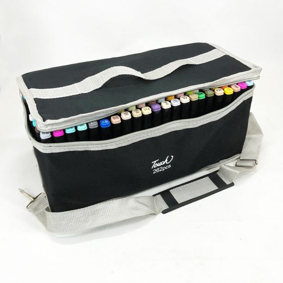 Набір маркерів скетч для малювання Touch 262 шт двосторонні професійні фломастери з чохлом | Зображення 6