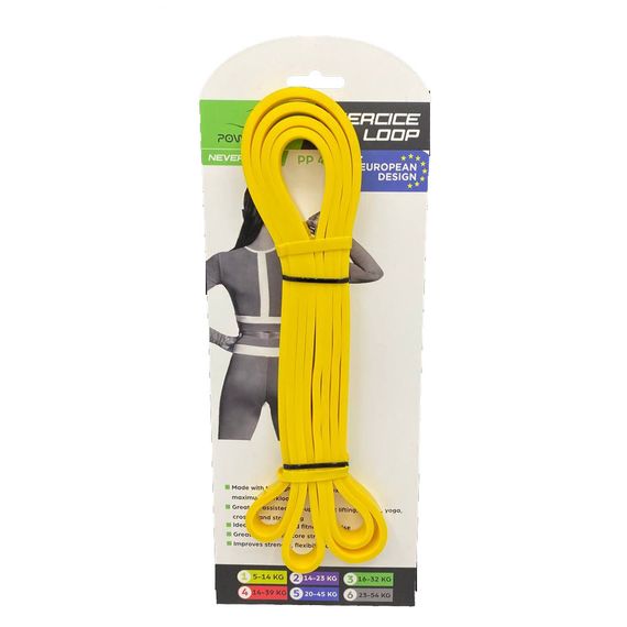 Еспандер-петля (гумка для фітнесу і кроссфіту) PowerPlay 4115 Power Band Light Жовта (1-7kg) | Зображення 4