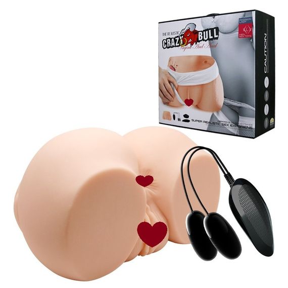 Мастурбатор Вагіна і анус з подвійною вібрацією CRAZY BULL Vagina and Anal, BM - 009039Z-1 Sex Aura