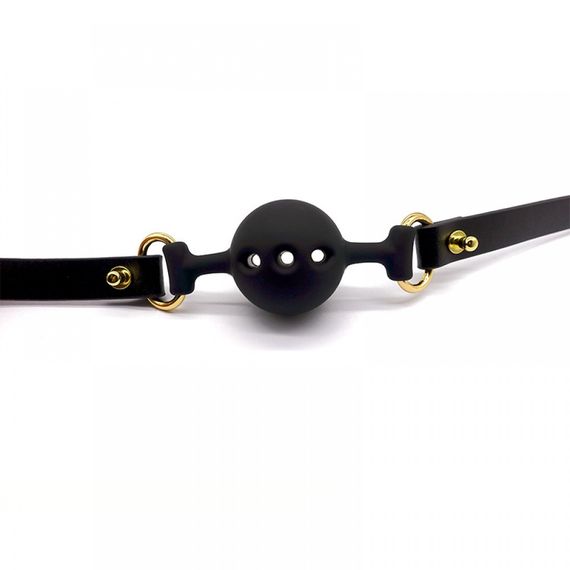 Кляп із силікону та італійської шкіри Breathable Small Ball Gag UPKO sexstyle | Зображення 2