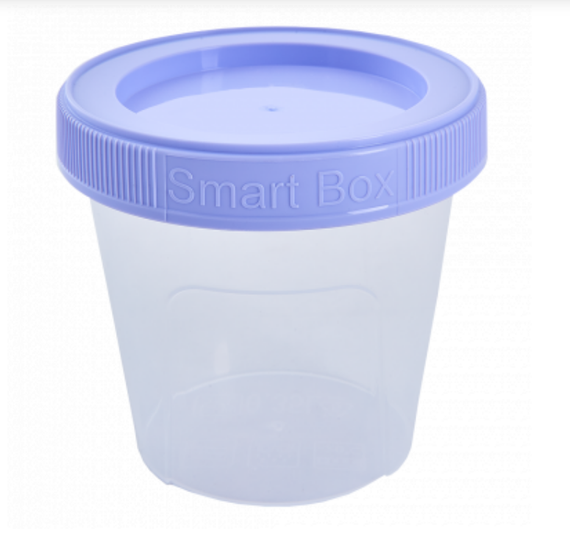Контейнер 0,5л круглий прозорий/бузковий Smart Box Алеана