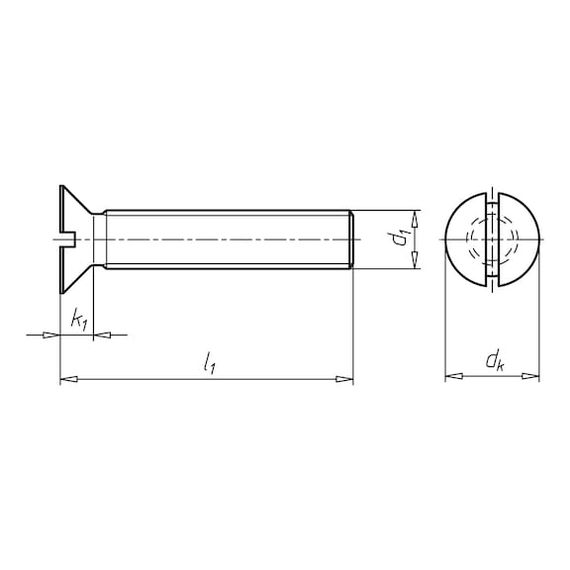 Гвинт з потайною плоскою головкою і шліцом | Зображення 1