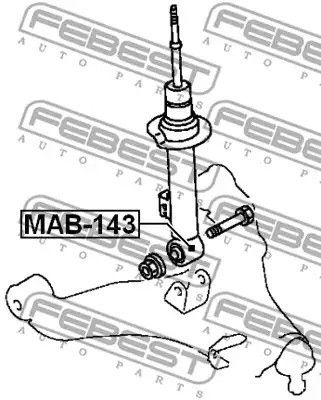 Сайлентблок передньго амортизатора Pajero Sport 08-, FEBEST (MAB143) | Зображення 1