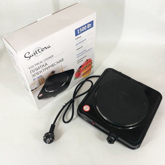 Кухонна електрична плита Suntera SP-1930 черная, Плита електрична потужна, Електро електроплити KZ-62 | Зображення 2