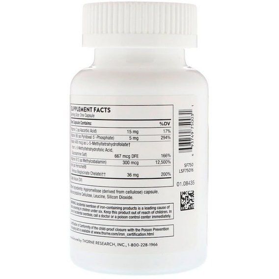 Комплекс для профилактики давления и кровообращения Thorne Research Ferrasorb 60 Caps | Зображення 1