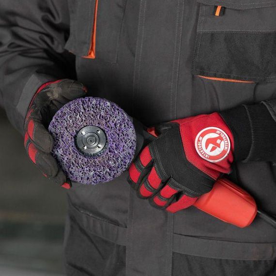 Диск зачистний з спіненого абразиву фіолетовий 125*22.2*13 мм, P46, T27 INTERTOOL BT-0603 | Зображення 7