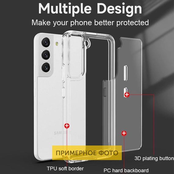 Чехол TPU+PC Clear 2.0 mm metal buttons для Samsung Galaxy A14 4G/5G | Зображення 2