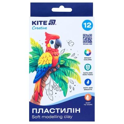 Пластилін восковий Kite K-086 12 кольорів Різнокольоровий shop (4063276332158)