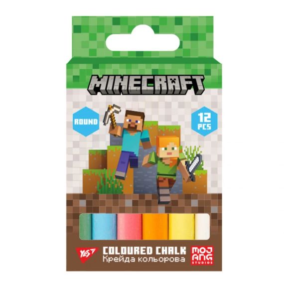 Крейда кольорова YES 400555 Minecraft 12 шт. Різнокольоровий shop (5056574458056)