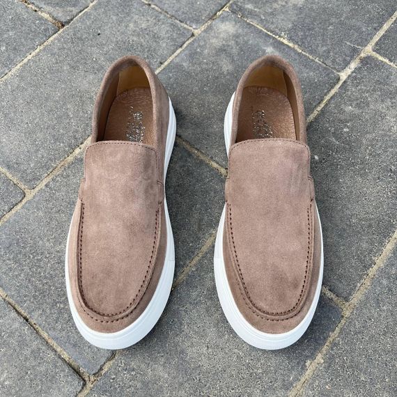 Чоловічі бежеві замшеві лофери 40 розмір | Зображення 8