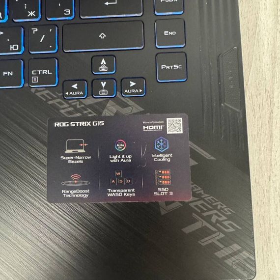 Игровой ноутбук Б-класс Asus ROG Strix G15 G512LI / 15.6" (1920x1080) IPS / Intel Core i5-10300H (4 (8) ядра по 2.5 - 4.5 GHz) / 16 GB DDR4 / 512 GB SSD / nVidia GeForce GTX 1650 Ti, 4 GB GDDR6, 128-bit б/у | Зображення 3