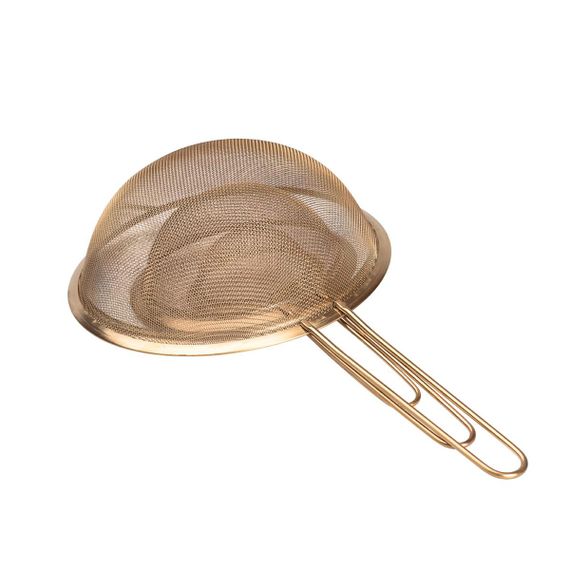 Набір ситечок 3 штуки для чаю, круп і борошна 8,14 і 20 см  з нержавіючої сталі Золотистий HP-19-21 | Зображення 4