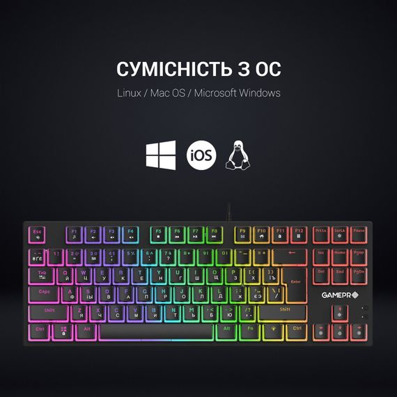 Клавіатура GamePro MK80R Red Switch RGB USB Black (MK80R) | Зображення 6