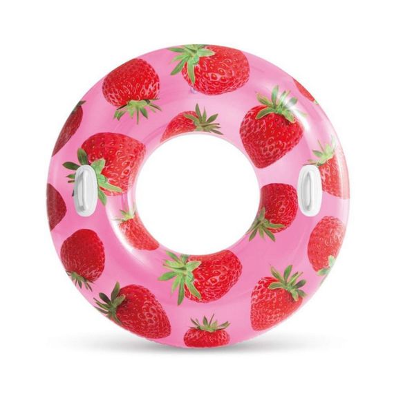 Надувной круг "Фрукты" 56261, 107 см, с ручками Клубничка