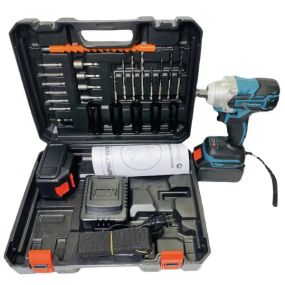 Аккумуляторный бесщеточный гайковерт на 2 аккумулятора с набором инструментов 1135-4