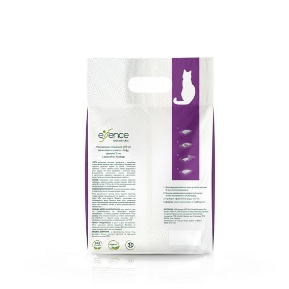 Наповнювач гігієнічний Essence для котячого туалету натуральний з тофу з ароматом лаванди гранула 2 мм 6 л | Зображення 3