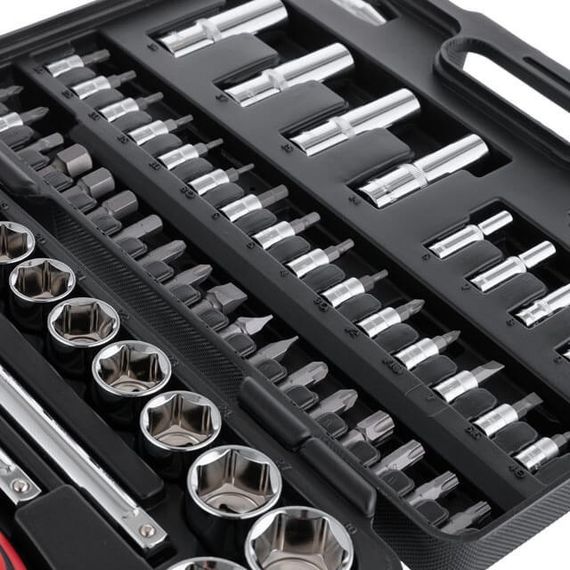 Професійний набір інструментів 1/2", 1/4", 94 од., Cr-V INTERTOOL ET-6094 | Зображення 5