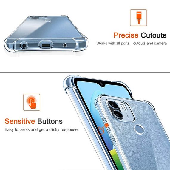 TPU чохол GETMAN Ease logo посилені кути Full Camera для Xiaomi Redmi A1+ / Poco C50 / A2+ Безбарвний (прозорий) | Зображення 2