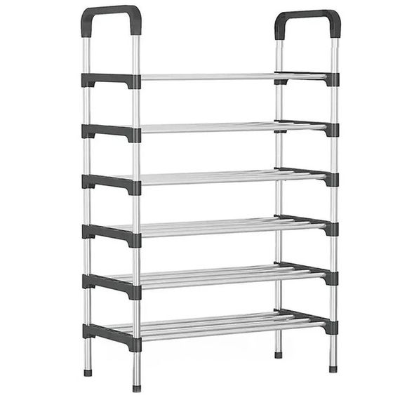 Полиця для взуття Shoe Rack 6 полиць Органайзер стійка 6 секцій 56х28х113см. JT-589 Колір: чорний