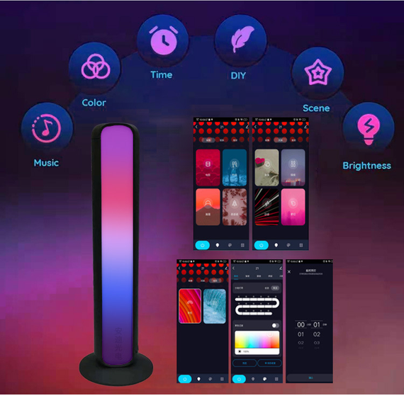 Світлодіодні трубки RGB з керуванням Bluetooth + пульт + WIFi, настільні 28 см (sv3104) | Зображення 5