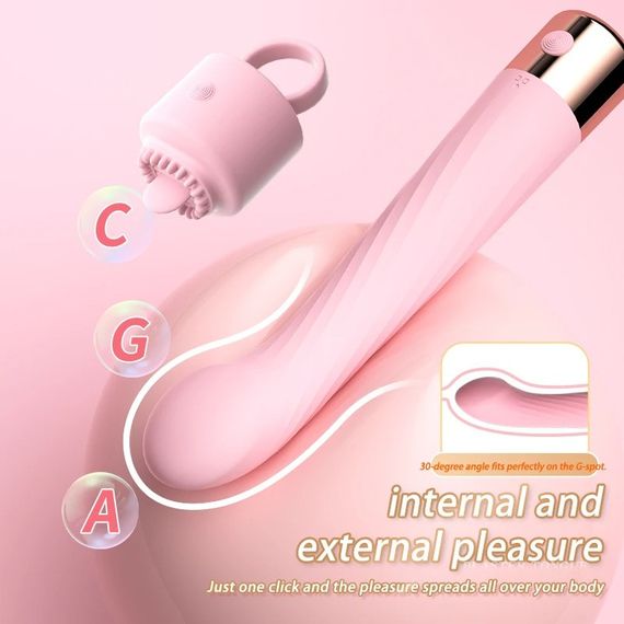 Комплект вибратор точки G и насадка на палец  "Anna", 20 режимов вибрации, цвет пудра sexstyle | Зображення 3