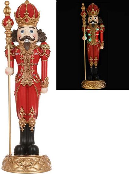 Фігура декоративна "Лускунчик" з LED-підсвічуванням мундира, 50см, червоний КОПІЯ