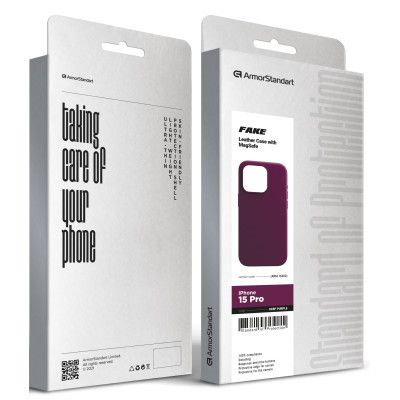 Чехол для мобильного телефона Armorstandart FAKE Leather Case Apple iPhone 15 Pro Deep Purple (ARM76302) | Зображення 4