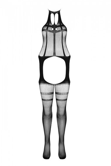Сітчастий чорний бодістокінг з коротким топом та підв'язками Casmir CA008 | Зображення 4