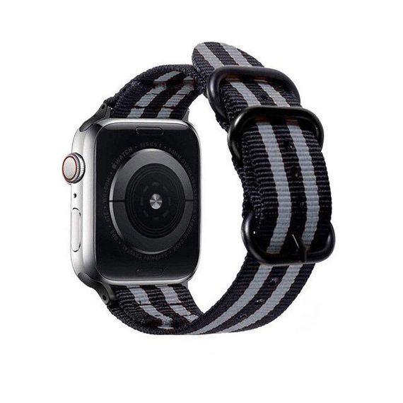 Нейлоновый ремешок Primolux Traveller для часов Apple Watch 38mm / 40mm / 41mm - Black&Grey