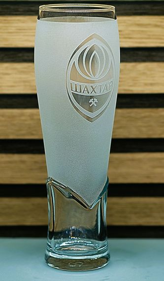 Пивний келих крафтовий 440 мл ФК Шахтар Донецьк з гравіюванням подарунок для фаната футбольна кружка матовий | Зображення 1