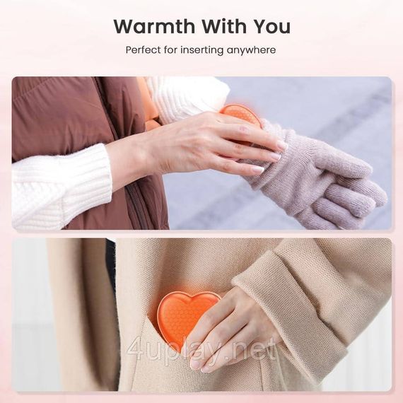 Магнітна електрична грілка для рук 2-в-1 у формі серця Korbot Heart-Shaped Hand Warmers | Зображення 4