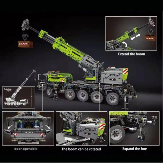 «Передвижной кран MK II RC зеленый» от производителя Mould King полностью совместим с Лего | Зображення 2