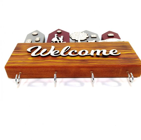 Ключница Welcome деревянная Мастерская мистера Томаса 28см х 30 см х 3 см сосна | Зображення 7