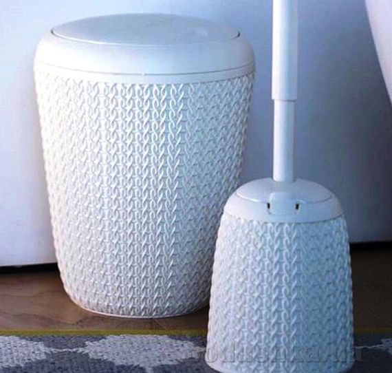 Контейнер для мусора с поворотной крышкой Curver (Курвер) Knit 6 л (00777) Кремовый | Зображення 5